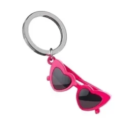 PORTE CLE LUNETTES COEURS