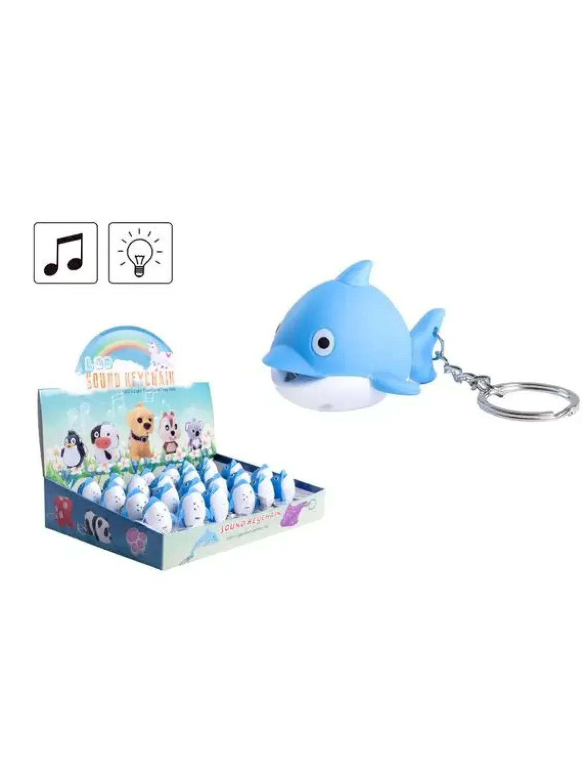 PORTE CLE MUSICAL ET LED DAUPHIN