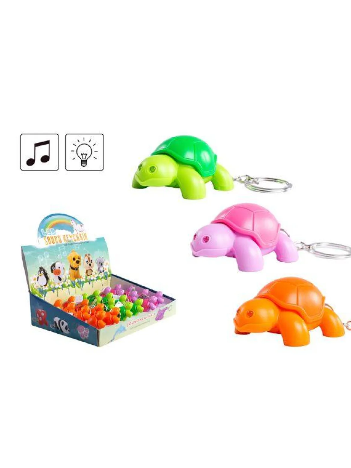 PORTE CLE MUSICAL ET LED TORTUE