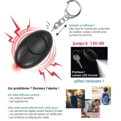 PORTE CLES ALARME PERSONNELLE ANTI AGRESSION