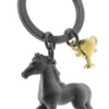 PORTE CLES CHEVAL NOIR ET SON TROPHEE