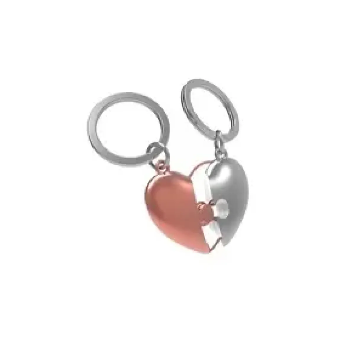 PORTE CLES COEUR A PARTAGER ROSE GOLD