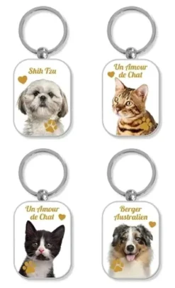 PORTE CLES METAL CHIENS CHATS