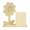 POT A CRAYONS AVEC FLEUR BOIS 14 X 14 X 6 CM
