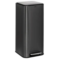 POUBELLE A PEDALE CARRE DELTA 30L CARBONE