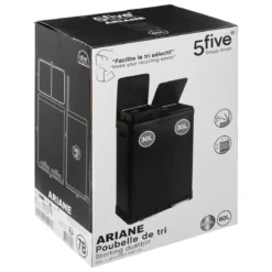 POUBELLE DE TRI A PEDALE ARIANE 2 X 30L METAL NOIR