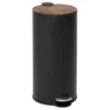 POUBELLE 30L NOIR EFFET ACACIA MODERN COLORS