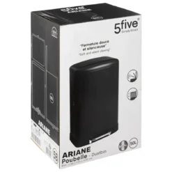 POUBELLE METAL 50L ARIANE NOIR