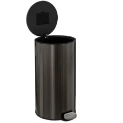 POUBELLE METAL 30L INOX NOIR DELTA