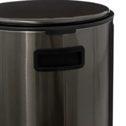 POUBELLE METAL 30L INOX NOIR DELTA