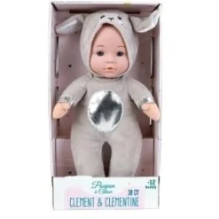 POUPON CORPS EXTRA SOUPLE 30CM PYJAMA GRIS 16.5X10X32CM
