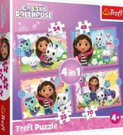 PUZZLE 4 EN 1 70 PIECES GABBYS TREFL