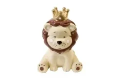 RESINE LION AVEC COURONNE DOREE GRAND MODELE