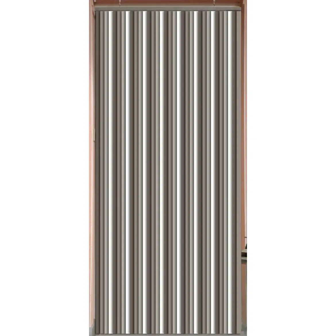RIDEAU DE PORTE PLASTIQUE 90X220CM TAUPE BLANC