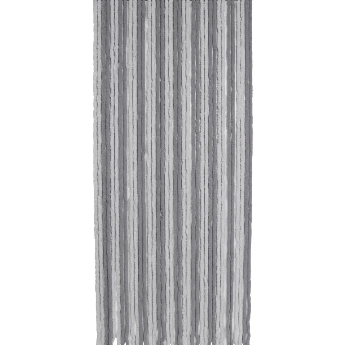 RIDEAU PORTE CHENILLE BICOLORE 90X210CM GRIS CLAIR FONCE