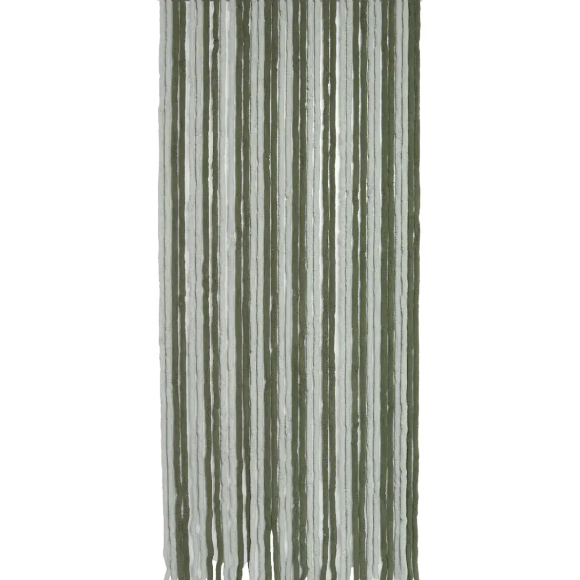 RIDEAU PORTE CHENILLE BICOLORE 90X210CM VERT CLAIR FONCE