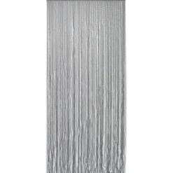 RIDEAU PORTE LANIERES TORSADES 90X210CM GRIS