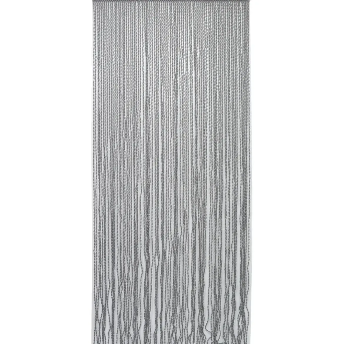 RIDEAU PORTE LANIERES TORSADES 90X210CM GRIS