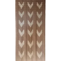 RIDEAU PORTE STICK BAMBOU IMPRIME CHEVRON 90X200CM TAUPE