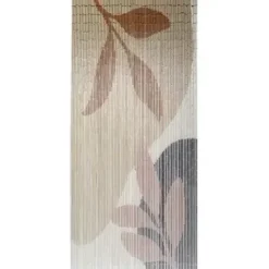 RIDEAU PORTE STICK BAMBOU IMPRIME ABSTRACTION 90X200CM BEIGE