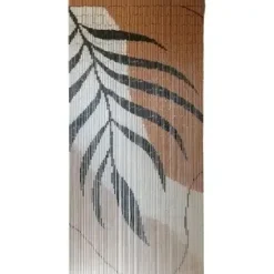 RIDEAU PORTE STICK BAMBOU IMPRIME EXOTIQUE 90X200CM VERT