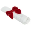 ROND DE SERVIETTE NOEUD VELOURS ROUGE X2 PIECES