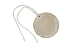 ROND EN BOIS IMPRESSSION BLANCHE AVEC CORDELETTE X4 PIECES