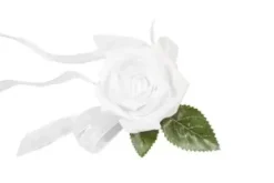 ROSE AVEC FEUILLE ET RUBANS DEMOISELLE D HONNEUR X1 PIECE