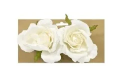 ROSE BOUTON X2 PIECES A ATTACHER OU POSER BLANC