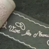 ROULEAU FLOQUE VIVE LES MARIES 8 CM X 10M ROSE