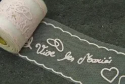 ROULEAU FLOQUE VIVE LES MARIES 8 CM X 10M ROSE
