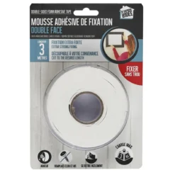 RUBAN ADHESIF DOUBLE FACE MOUSSE 300CM
