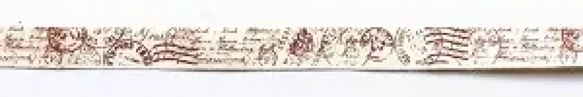 RUBAN COTON TIMBRES MARRON 1.5 CM X 2 M