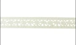RUBAN DENTELLE COTON BLANC FLEUR 1.8CMX2M