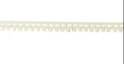 RUBAN DENTELLE COTON ECRU MINI POMPONS 0.8CMX2M