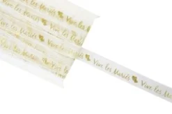 RUBAN ORGANZA IMPRESSION METAL VIVE LES MARIES 5M