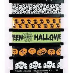 RUBANS HALLOWEEN GROS GRAIN 1M X 1.5CM X 5 PCS