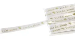 RUBAN SATIN IMPRESSION METAL VIVE LES MARIES 5M