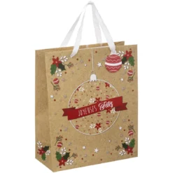 SAC CADEAU NOEL KRAFT D.26.7X12.5X33CM