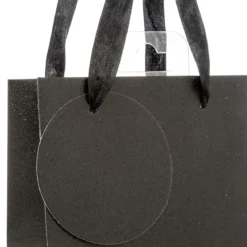 SAC CADEAU PAILLETTE BOUTEILLE NOIR D.12.7X9X35.5CM