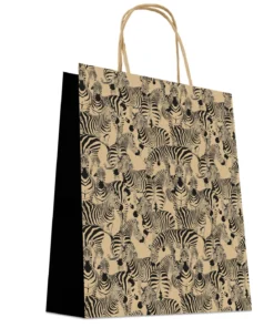 SAC CABAS HERBE ZEBRE 24X12X32CM
