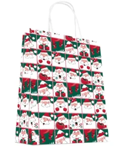 SAC CABAS KRAFT BLC PF PERE NOEL PF 18X23CM