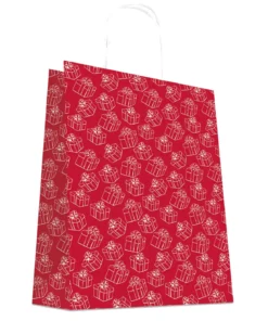 SAC CABAS ROUGE CADEAUX 32X15X42CM