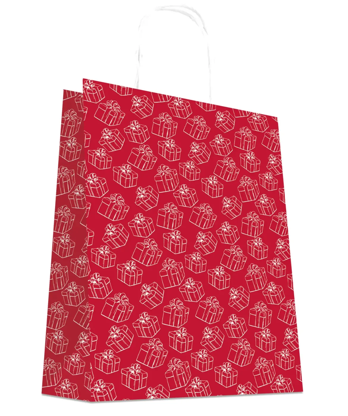 SAC CABAS ROUGE CADEAUX 24X12X32CM