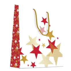 SAC CADEAU ETOILES ROUGE OR PETIT FORMAT