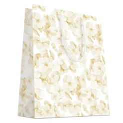 SAC CADEAU FLEURS OR MOYEN FORMAT