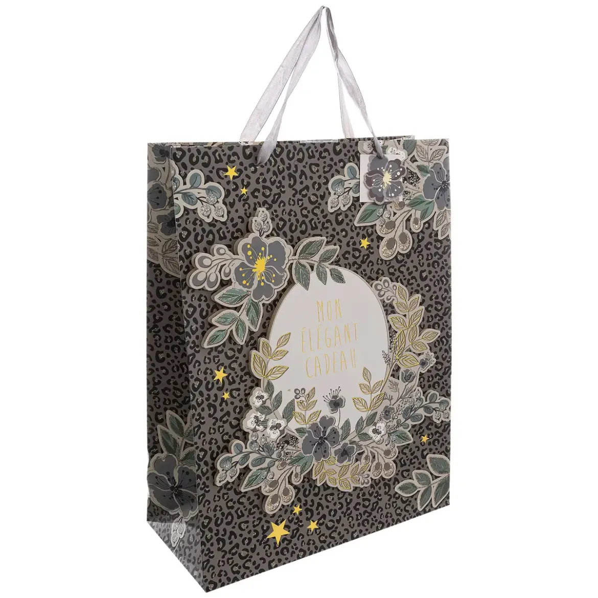 SAC CADEAU IMPRIME GRANDE TAILLE MANOIR D HIVER