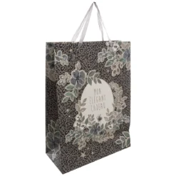 SAC CADEAU IMPRIME GRANDE TAILLE MANOIR D HIVER