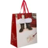 SAC CADEAU IMPRIME MOYENNE TAILLE PERE NOEL AVEC FOURRURE
