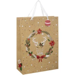 SAC CADEAU NOEL KRAFT D.33X10.2X45.5CM